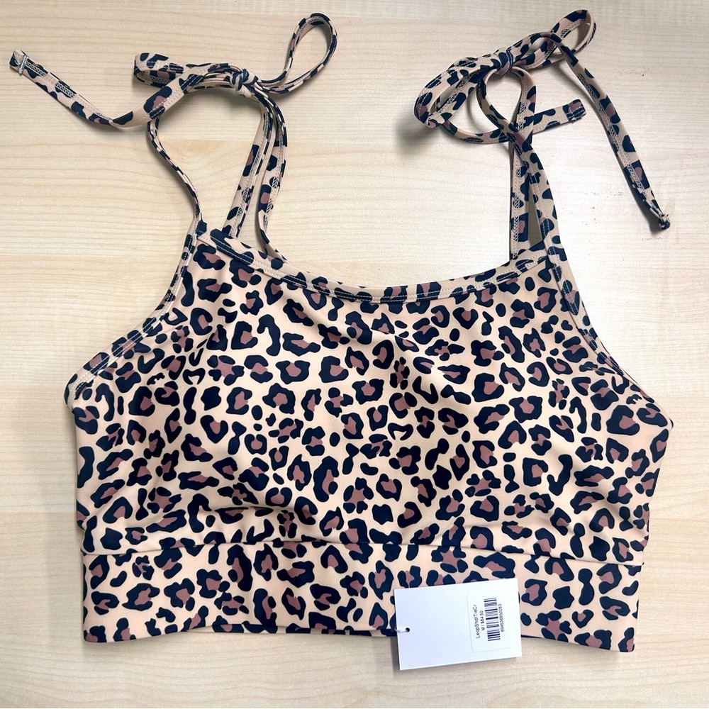 Lime Ricki leopard print swimsuit bralette